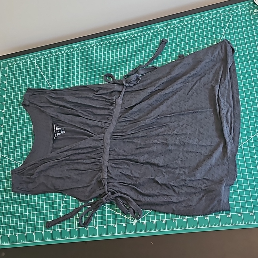 french connection grey tank with bow details size medium